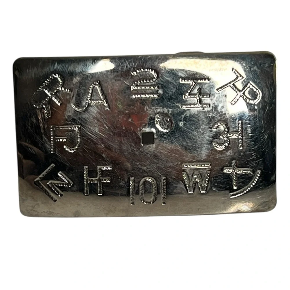 Vintage Chambers Silver-tone Farm Cattle Brands Belt Buckle